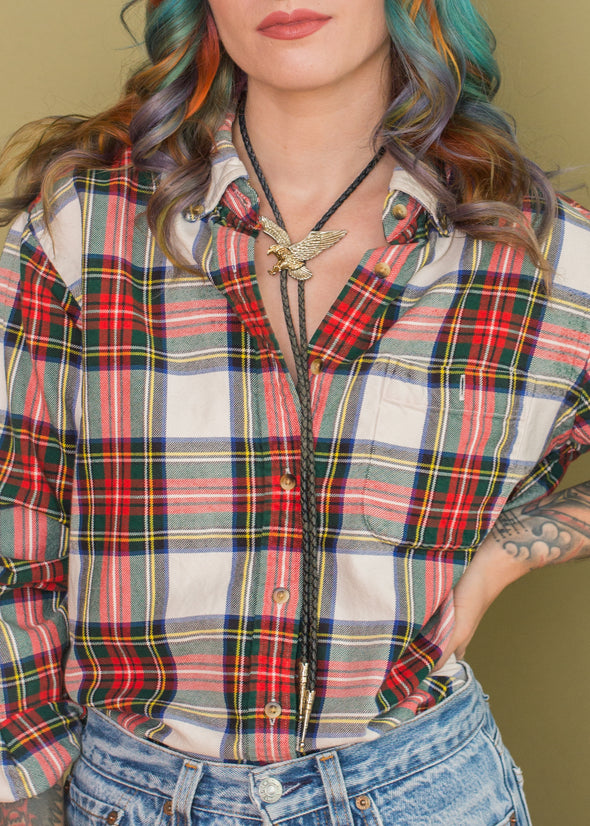 Vintage Plaid Single Pocket Flannel