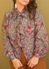 Vintage 90s Paisley Secretary Blouse
