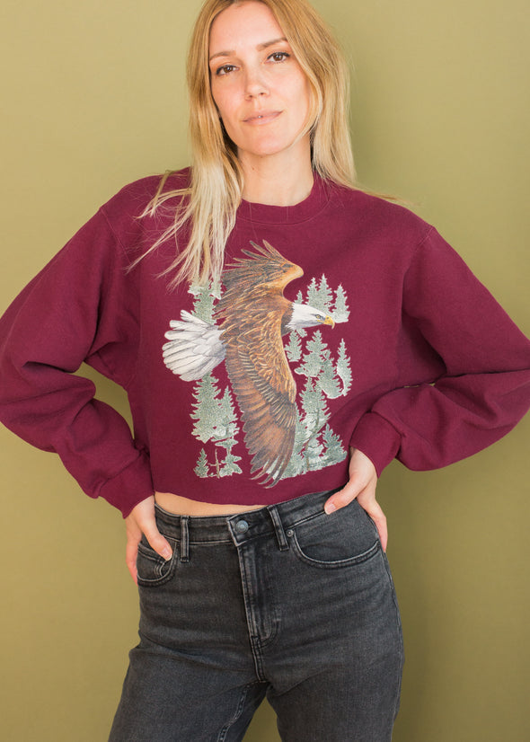 Vintage Eagle Cropped Sweatshirt