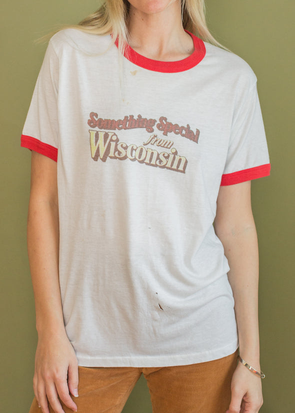 Vintage Thin Grungy Wisconsin Ringer