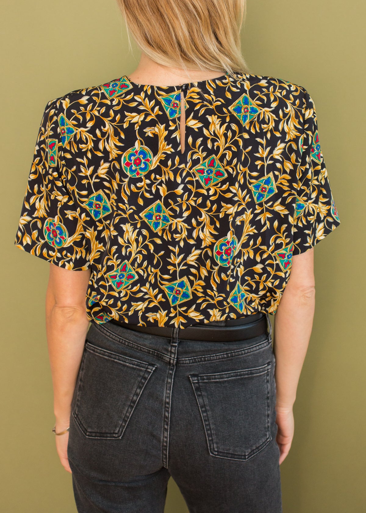Vintage Gold and Black Blouse – Electric West