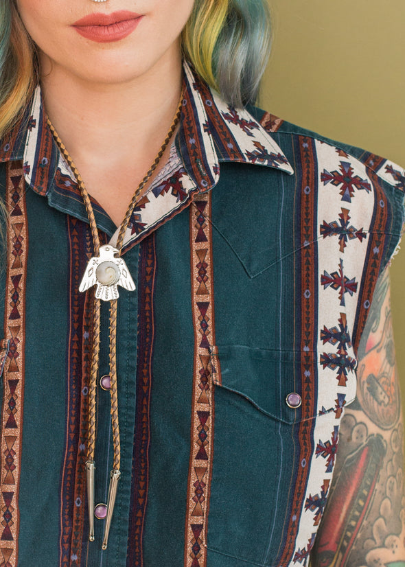 Vintage Southwestern Button Up Cropped Tank