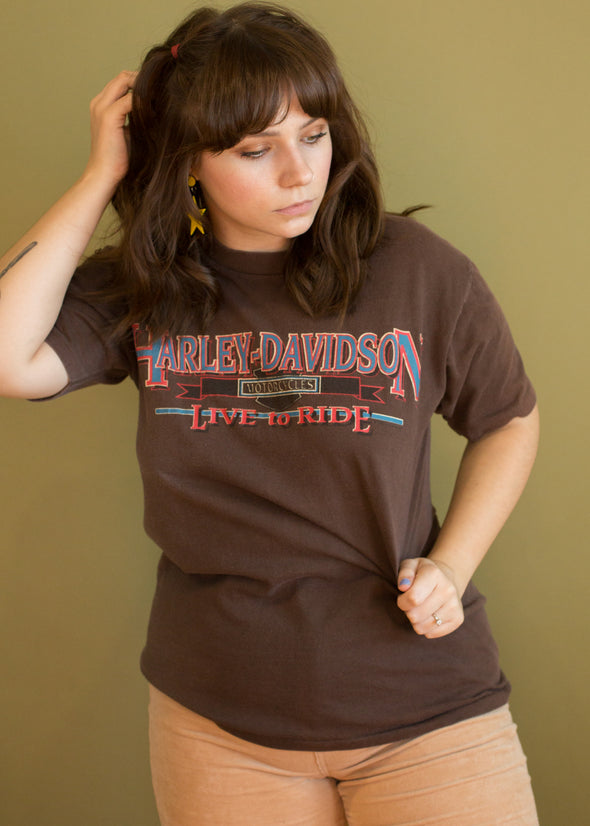 Vintage 90s Live to Ride Harley Tee