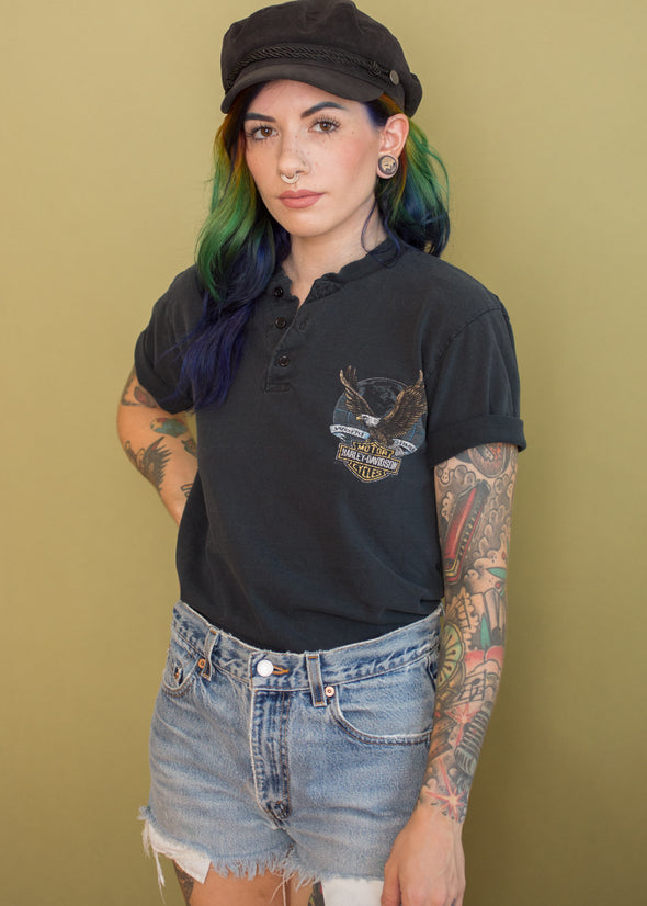 Vintage 90s Harley Eagle Henley