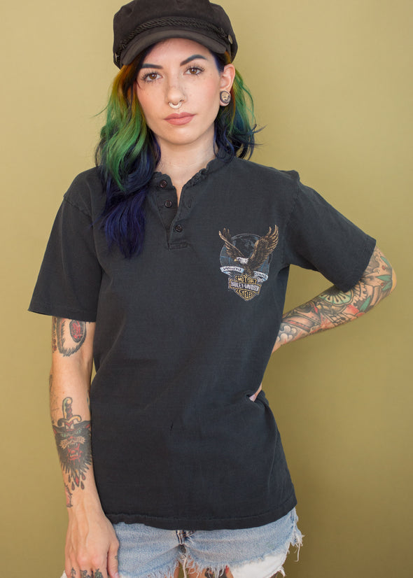 Vintage 90s Harley Eagle Henley
