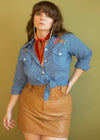 Vintage Embroidered Western Style Button Up
