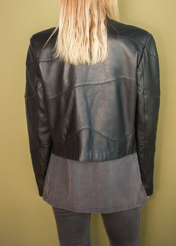 Vintage 90s Cropped Leather Jacket