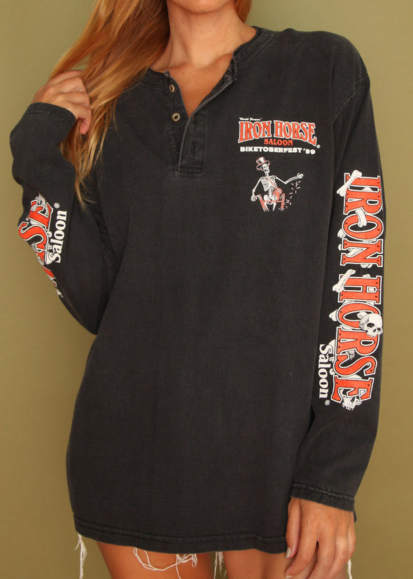 Vintage 1999 Iron Horse Saloon Biketoberfest Long Sleeve Tee