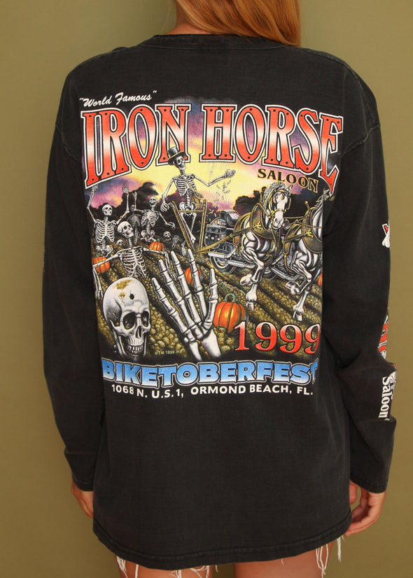 Vintage 1999 Iron Horse Saloon Biketoberfest Long Sleeve Tee