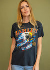 Vintage 1980s Right To Bear Wings Harley Tee