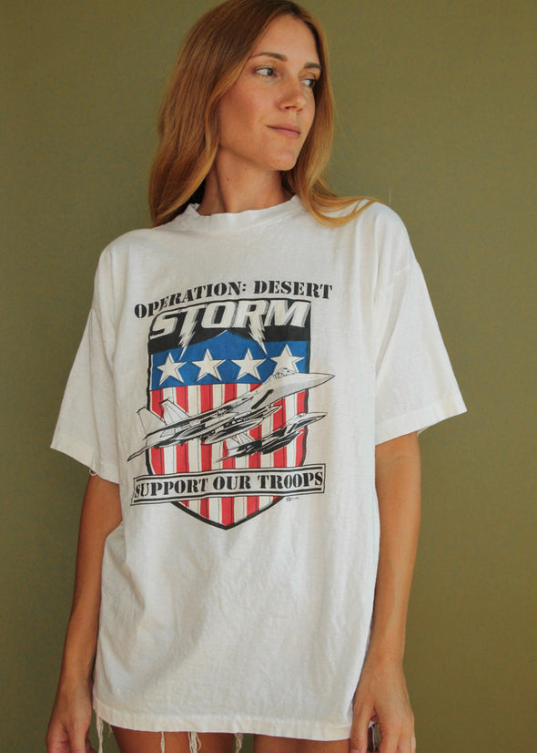 Vintage 90s Desert Storm Support our Troops Tee