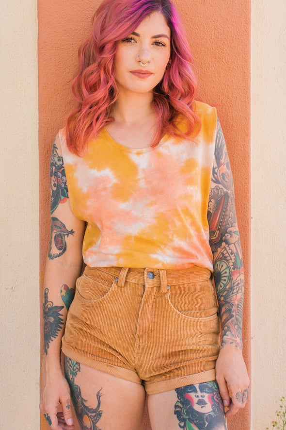 SAMPLE SALE "Golden Hour" Tie Dye Muscle Tank