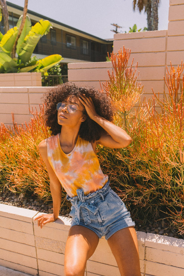 SAMPLE SALE "Golden Hour" Tie Dye Muscle Tank