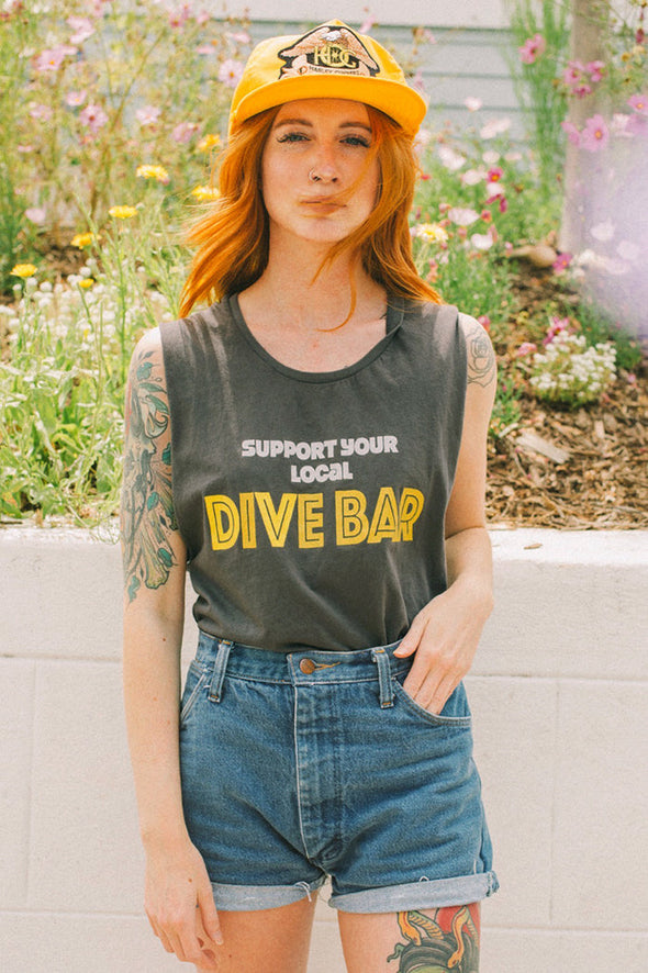 SAMPLE SALE Support Your Local Dive Bar Muscle Tank