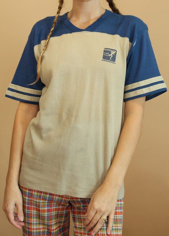 Vintage 1980's Speedsport V Neck Tee