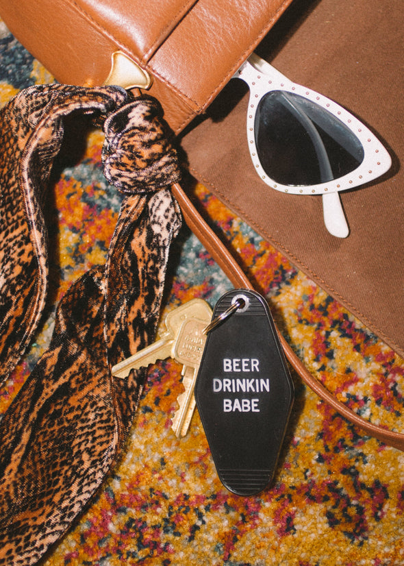 SAMPLE SALE Beer Drinkin Babe Keychain
