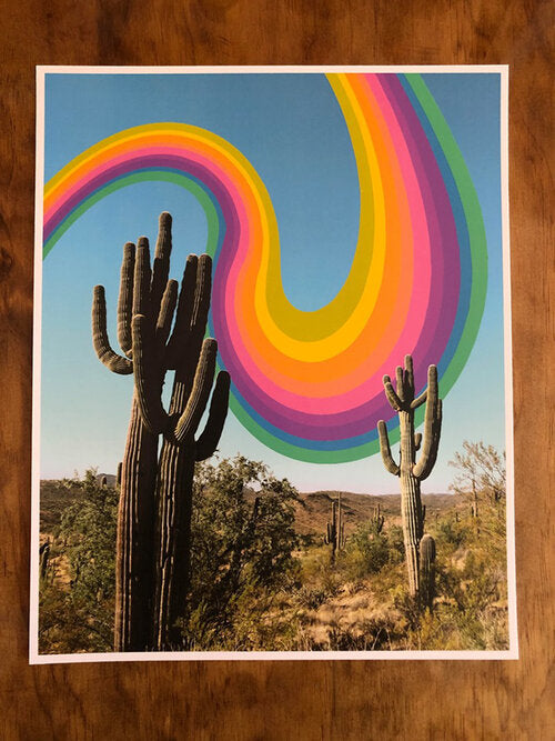 Saguaro Rainbow Swoosh Print