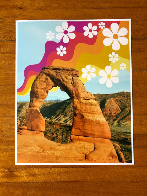 Red + Yellow Wave Arch Print