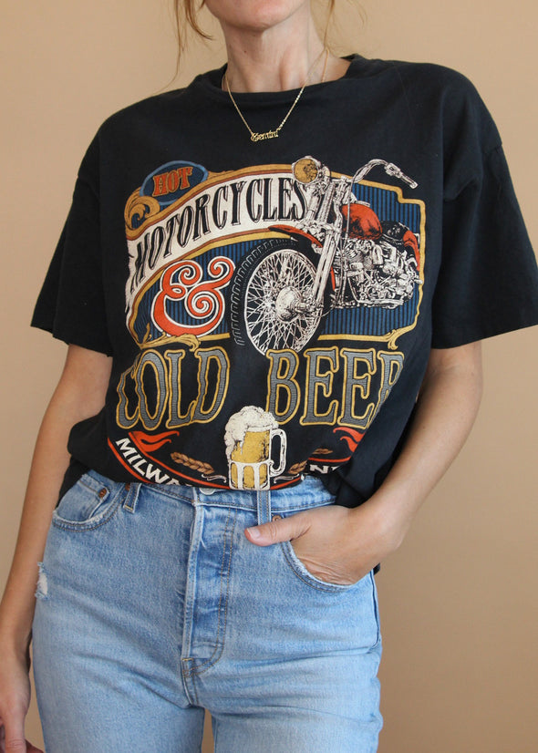 Vintage 1994 Motorcycles and Cold Beer Tee