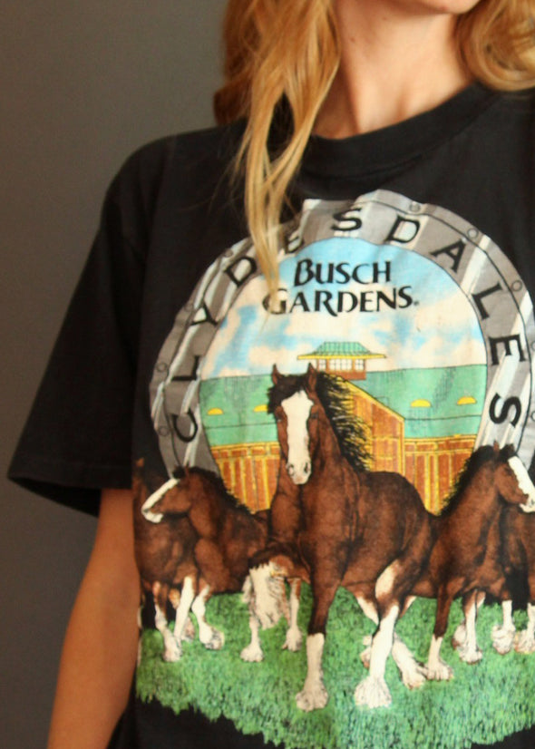 Vintage 90s Busch Gardens Clydesdale Tee