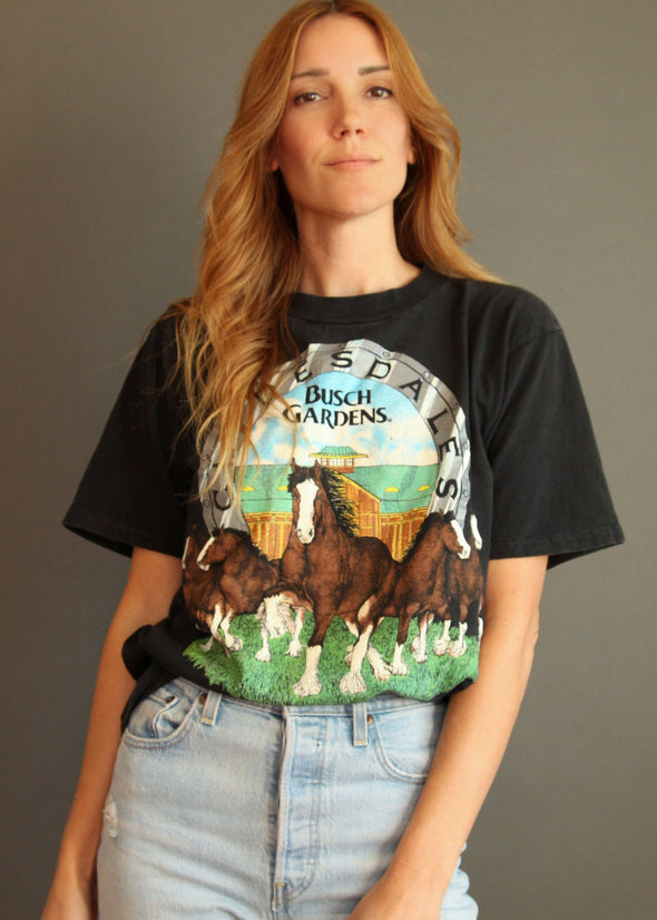 Vintage 90s Busch Gardens Clydesdale Tee