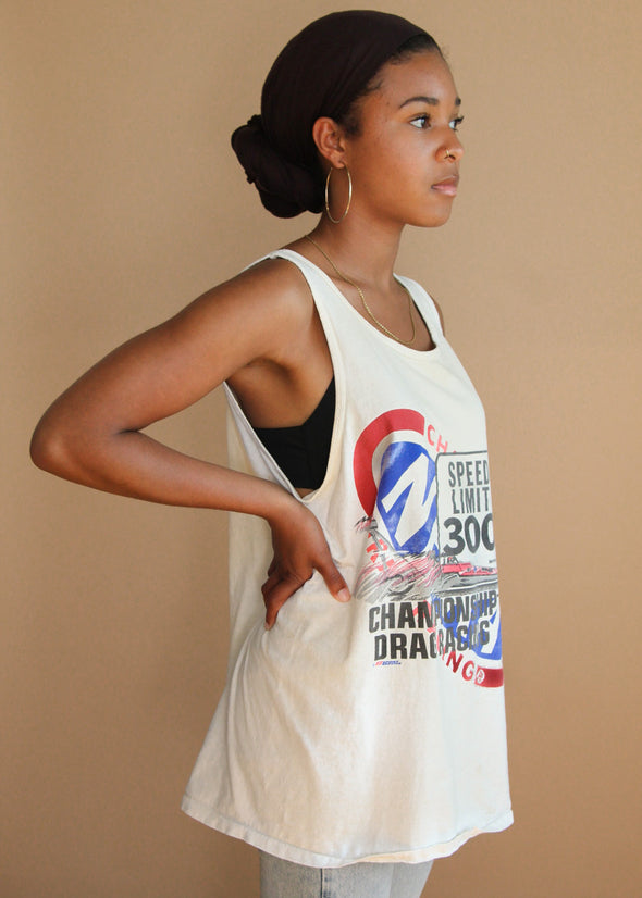 Vintage 90s Grungy NHRA Tank