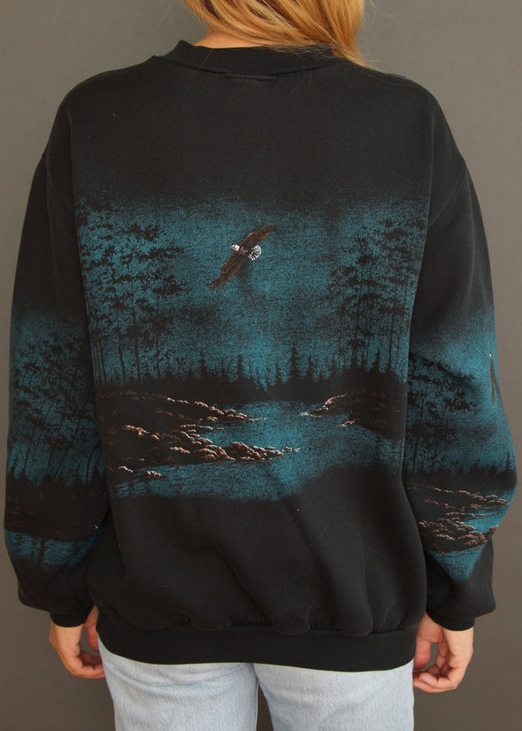 Vintage 80s/90s Eagle Wrap Around Sweatshirt