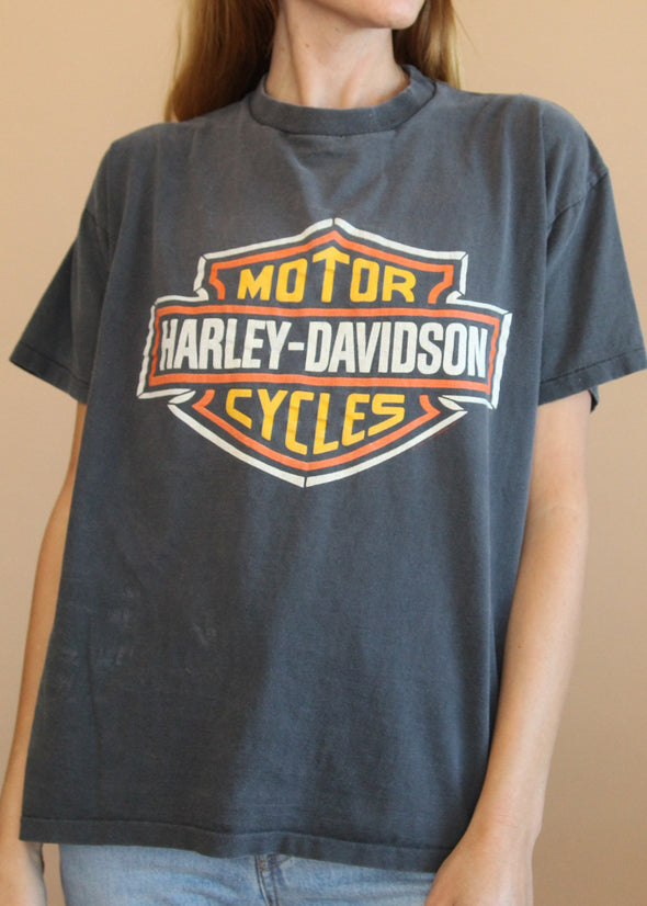 Vintage 1990 Faded Harley Traverse City Tee