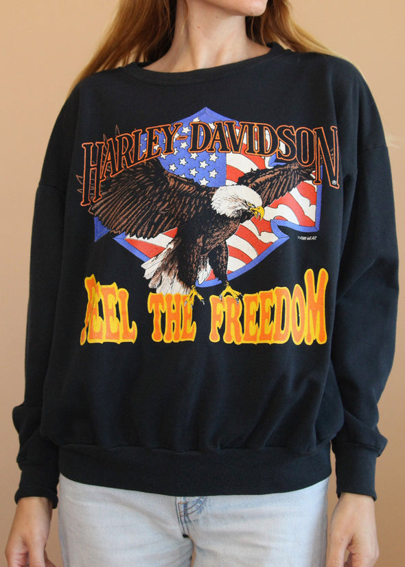 Vintage 80s/90s Harley Feel the Freedom Sweatshirt
