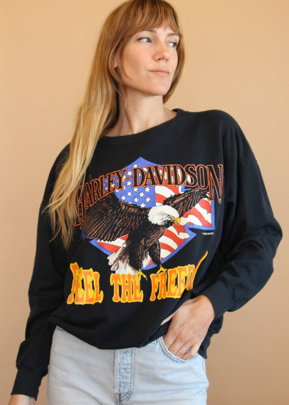 Vintage 80s/90s Harley Feel the Freedom Sweatshirt