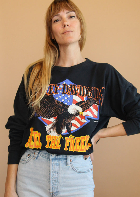 Vintage 80s/90s Harley Feel the Freedom Sweatshirt