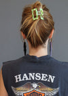 Green and Cream Checkered Clip