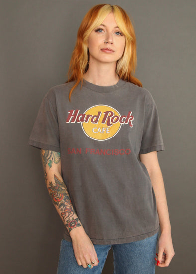 Chemise Vintage Hard Rock Cafe Peter Max 1990 – Taille XL, Blanc, Série Signature, Parfait état