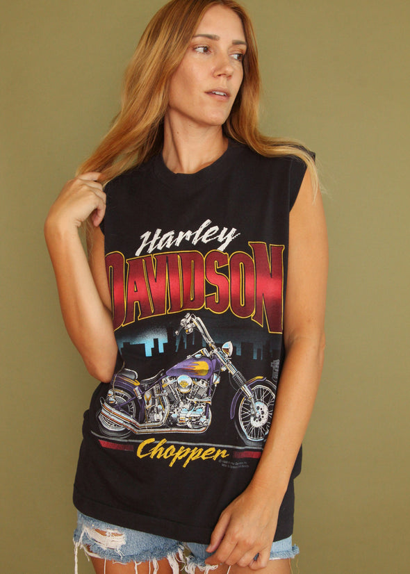 Vintage 1988 Harley Chopper Muscle Tank