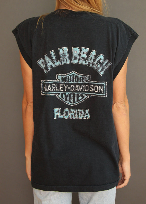 Vintage 1993 Harley Cow Skull Muscle Tank