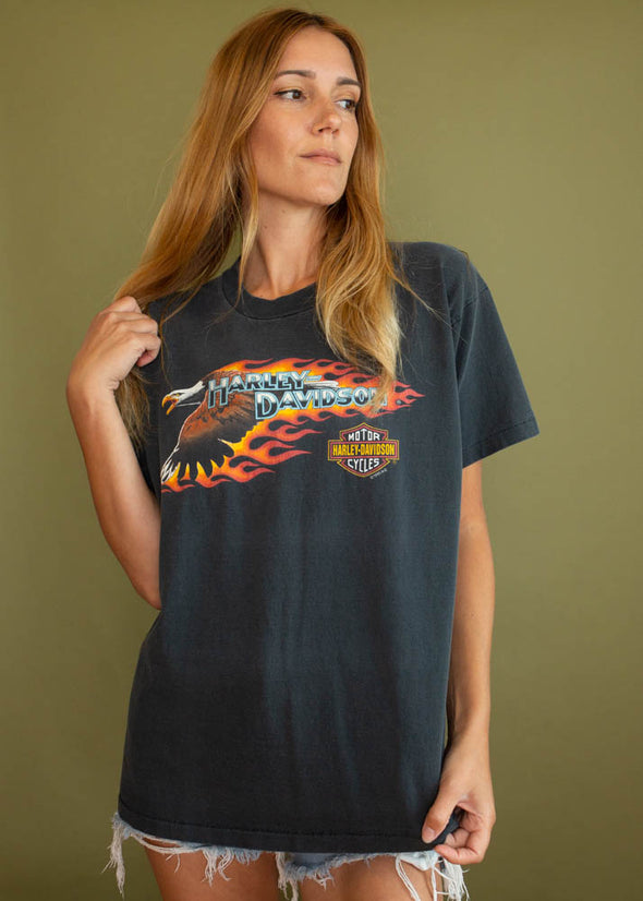 Vintage 1995 Harley Eagle Flame Tee