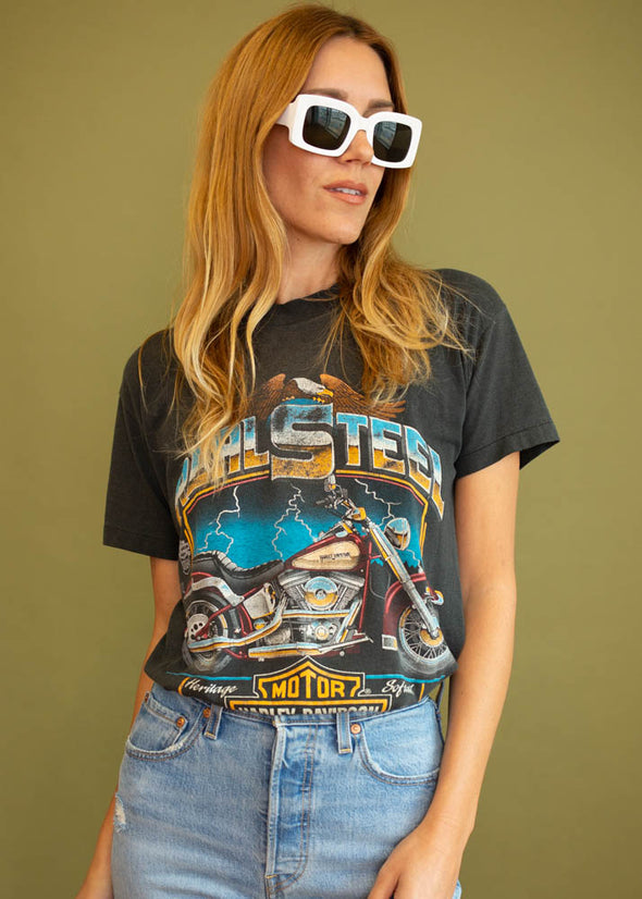 Vintage 1988 Harley Real Steel Paper Thin Tee