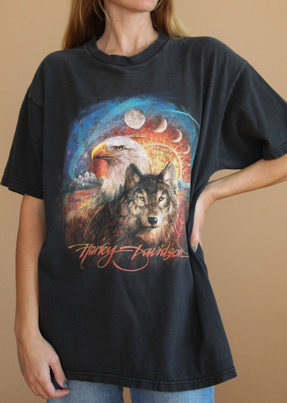 Vintage Y2K Harley-Davidson Wolf/Eagle Tee