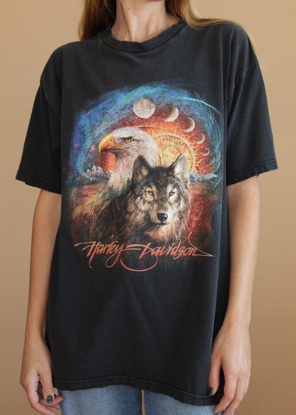 Vintage Y2K Harley-Davidson Wolf/Eagle Tee