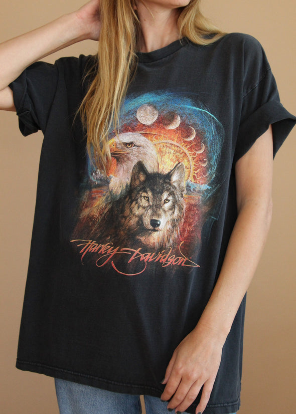 Vintage Y2K Harley-Davidson Wolf/Eagle Tee