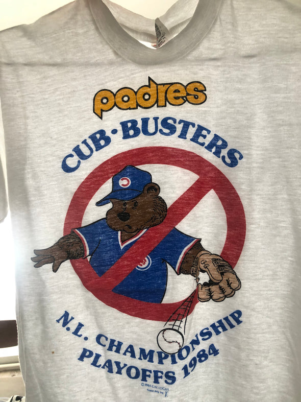 Vintage 1984 Padres Cubs NL Playoffs Tee Electric West