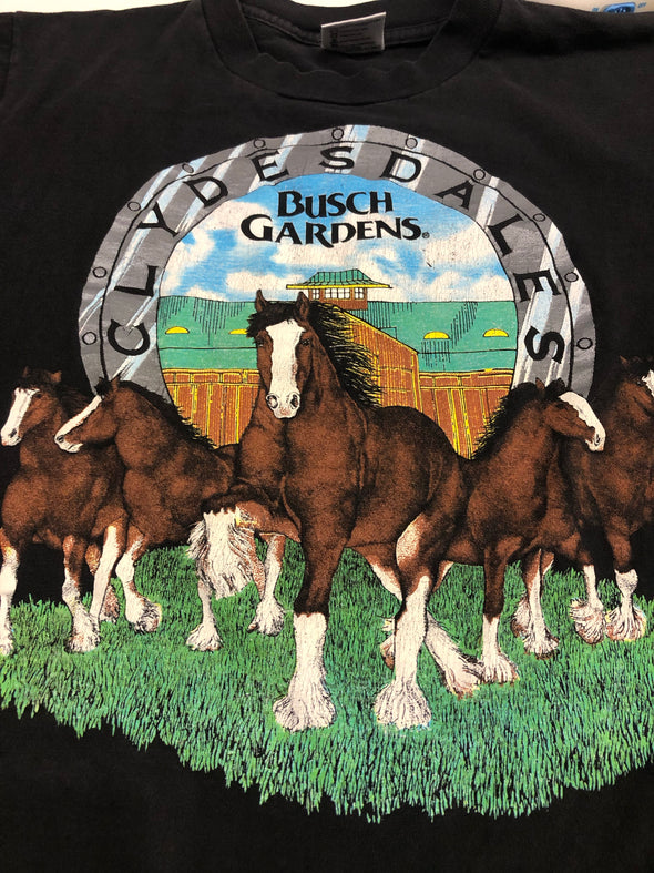 Vintage 90s Busch Gardens Clydesdale Tee