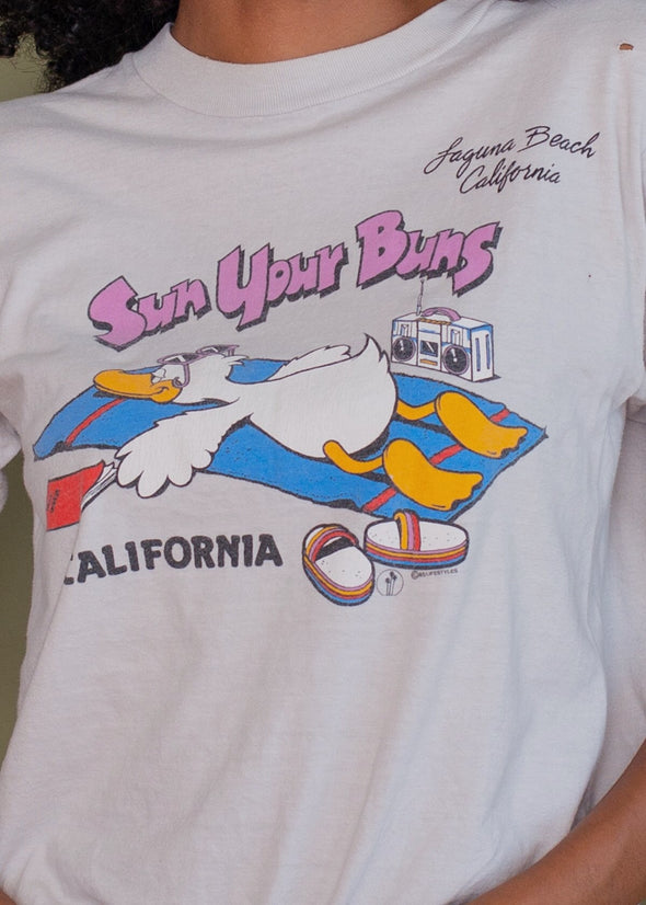 Vintage 1985 Sun Your Buns California Tee