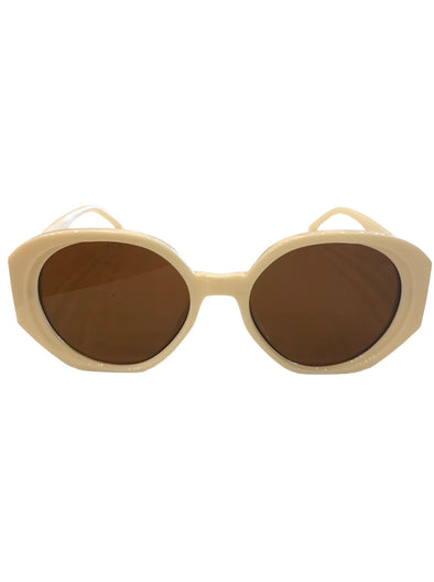 70's Inspired Cream Sunglasses