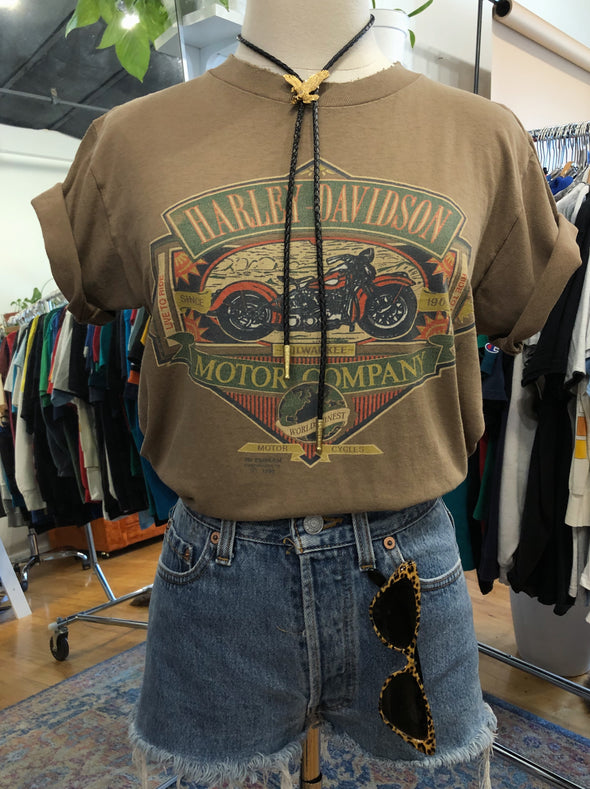 Vintage 1990 3D Emblem Harley Michigan Tee