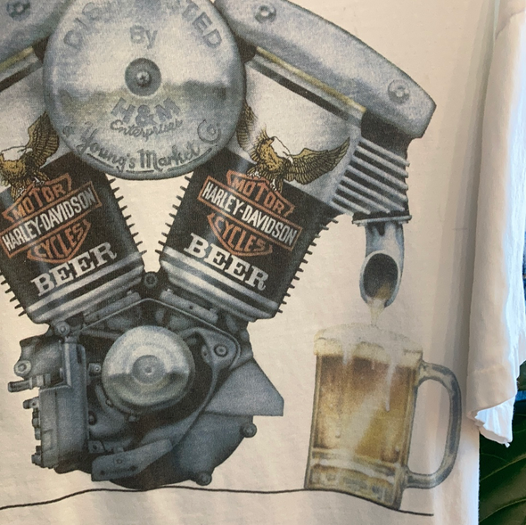 Vintage 90s Harley V Twin Beer Tee