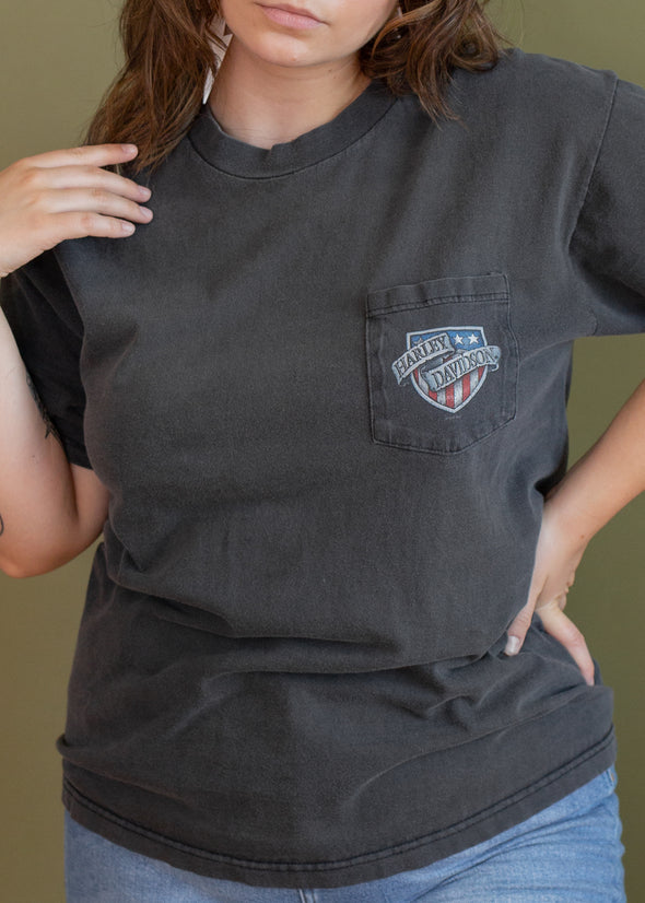 Vintage 1998 Harley Shield Pocket Tee