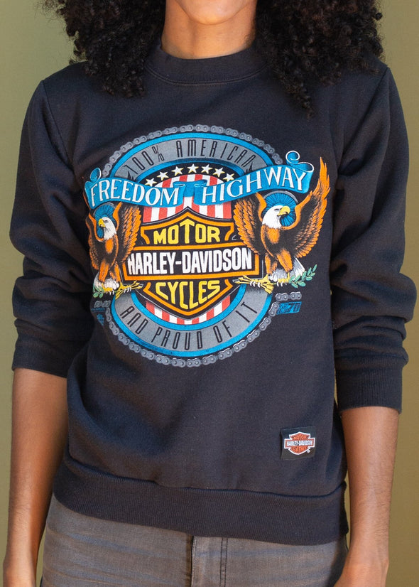 Vintage 1990 Freedom Highway Harley Sweatshirt