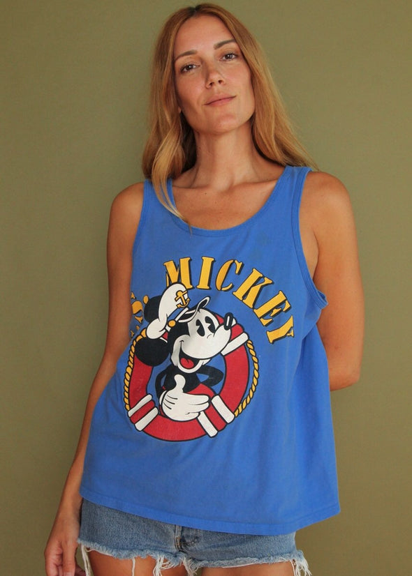 Vintage Blue Mickey Tank