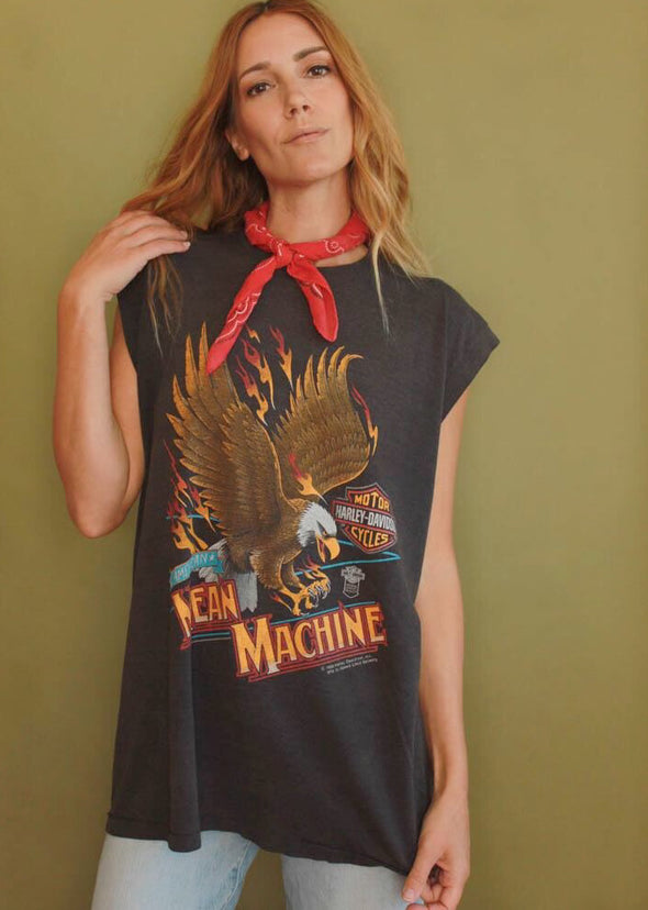 Vintage 1988 Thin Mean Machine SSI Harley Tank